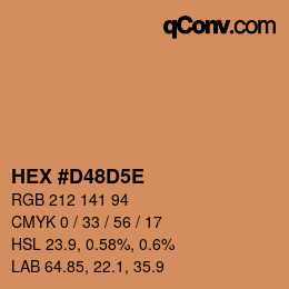 Color code: HEX #D48D5E | qconv.com