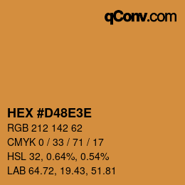 Color code: HEX #D48E3E | qconv.com
