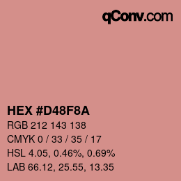 Color code: HEX #D48F8A | qconv.com