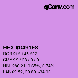Código de color: HEX #D491E8 | qconv.com
