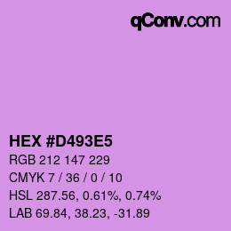 カラーコード: HEX #D493E5 | qconv.com