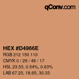 Color code: HEX #D4966E | qconv.com