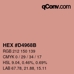 Color code: HEX #D4968B | qconv.com