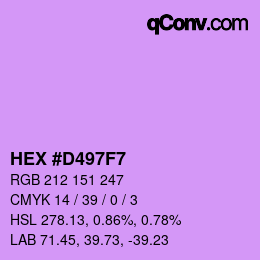 颜色代码: HEX #D497F7 | qconv.com