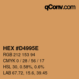 Color code: HEX #D4995E | qconv.com