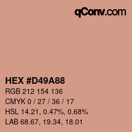 Color code: HEX #D49A88 | qconv.com