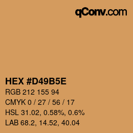Color code: HEX #D49B5E | qconv.com