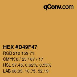 Farbcode: HEX #D49F47 | qconv.com