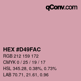 カラーコード: HEX #D49FAC | qconv.com