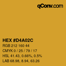 Color code: HEX #D4A02C | qconv.com