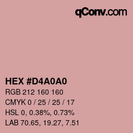 Código de color: HEX #D4A0A0 | qconv.com