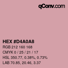 颜色代码: HEX #D4A0A8 | qconv.com