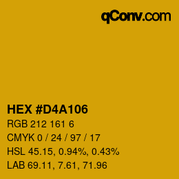 カラーコード: HEX #D4A106 | qconv.com