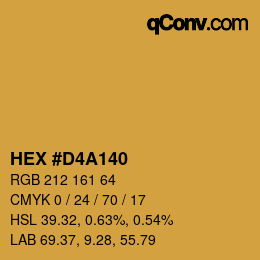 カラーコード: HEX #D4A140 | qconv.com