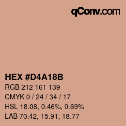 Color code: HEX #D4A18B | qconv.com