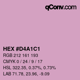 颜色代码: HEX #D4A1C1 | qconv.com