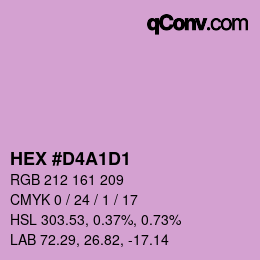 カラーコード: HEX #D4A1D1 | qconv.com