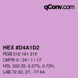 カラーコード: HEX #D4A1D2 | qconv.com