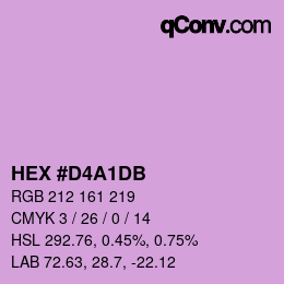 颜色代码: HEX #D4A1DB | qconv.com