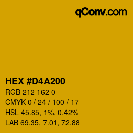 Color code: HEX #D4A200 | qconv.com