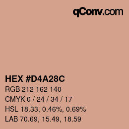 Color code: HEX #D4A28C | qconv.com