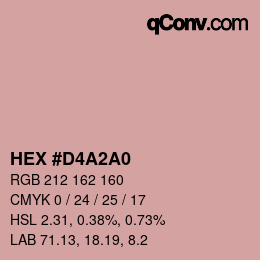 颜色代码: HEX #D4A2A0 | qconv.com