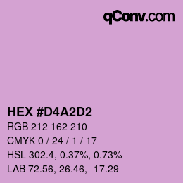 Color code: HEX #D4A2D2 | qconv.com