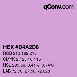 カラーコード: HEX #D4A2D8 | qconv.com