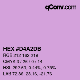Color code: HEX #D4A2DB | qconv.com