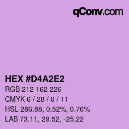 カラーコード: HEX #D4A2E2 | qconv.com