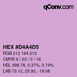 カラーコード: HEX #D4A4D5 | qconv.com