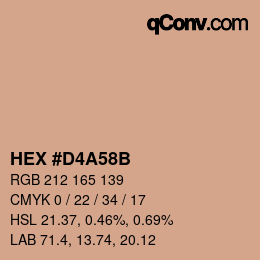 カラーコード: HEX #D4A58B | qconv.com