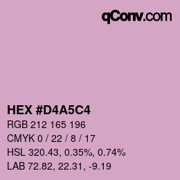 Farbcode: HEX #D4A5C4 | qconv.com