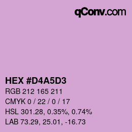 Farbcode: HEX #D4A5D3 | qconv.com