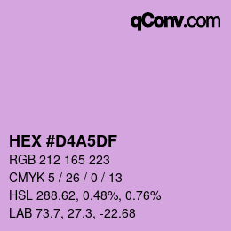 Farbcode: HEX #D4A5DF | qconv.com