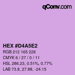 カラーコード: HEX #D4A5E2 | qconv.com