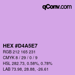 Color code: HEX #D4A5E7 | qconv.com