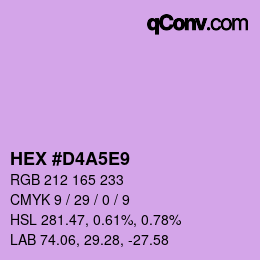 Color code: HEX #D4A5E9 | qconv.com