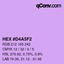 Color code: HEX #D4A5F2 | qconv.com