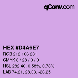 カラーコード: HEX #D4A6E7 | qconv.com