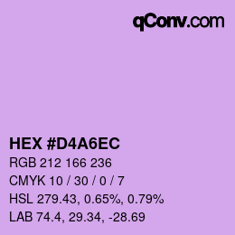 カラーコード: HEX #D4A6EC | qconv.com