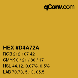 Color code: HEX #D4A72A | qconv.com