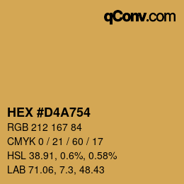 颜色代码: HEX #D4A754 | qconv.com