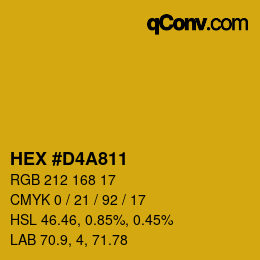 颜色代码: HEX #D4A811 | qconv.com