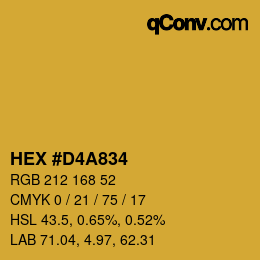 Color code: HEX #D4A834 | qconv.com