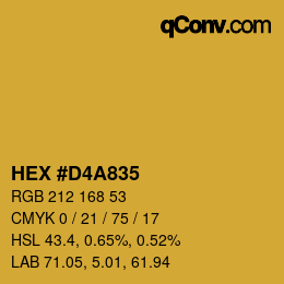 Color code: HEX #D4A835 | qconv.com