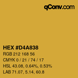 Color code: HEX #D4A838 | qconv.com