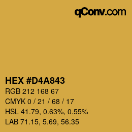 Color code: HEX #D4A843 | qconv.com