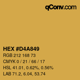 カラーコード: HEX #D4A849 | qconv.com