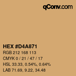 Color code: HEX #D4A871 | qconv.com